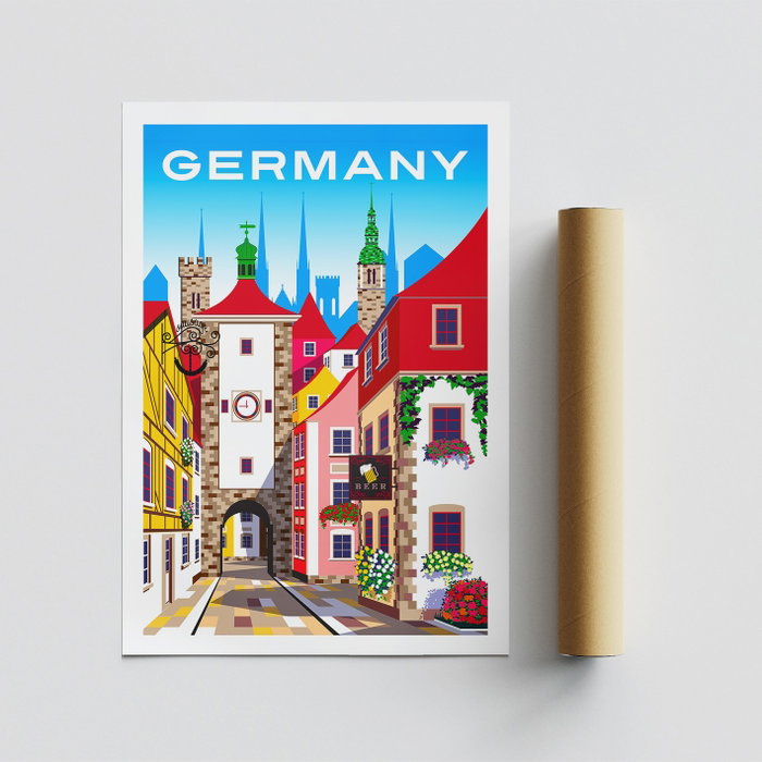 Wallity Póster A4 Germany - 2002 Decoración Hogar Oficina, Tamaño 21 x 29.7 cm, Acabado Satén Mate